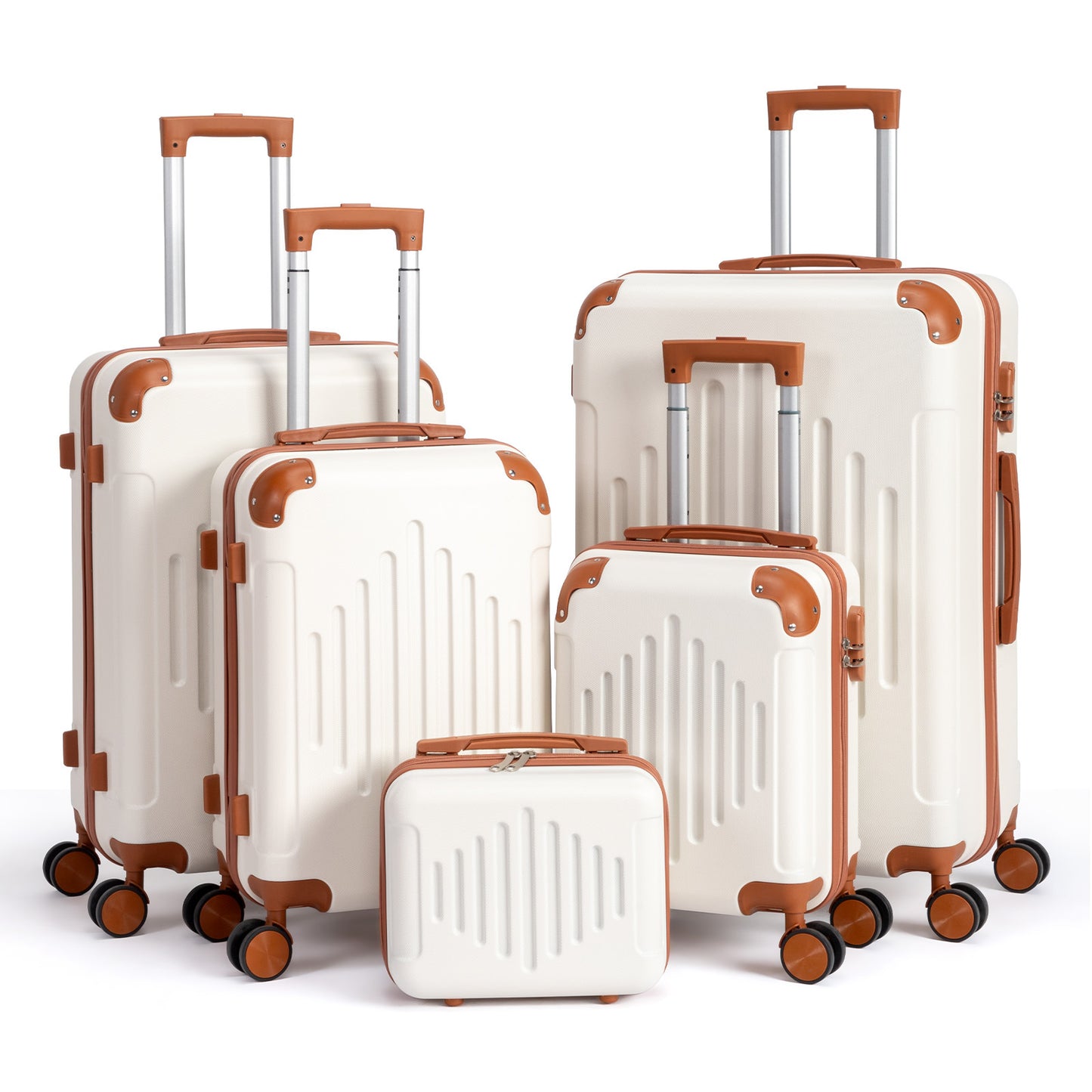 5-Piece Luggage Set Suitcases with Lock, 12/16/20/24/28 Inch Lightweight Trolley Case, Durable PP Material for Men Women, Ideal for Travel & Long Journeys