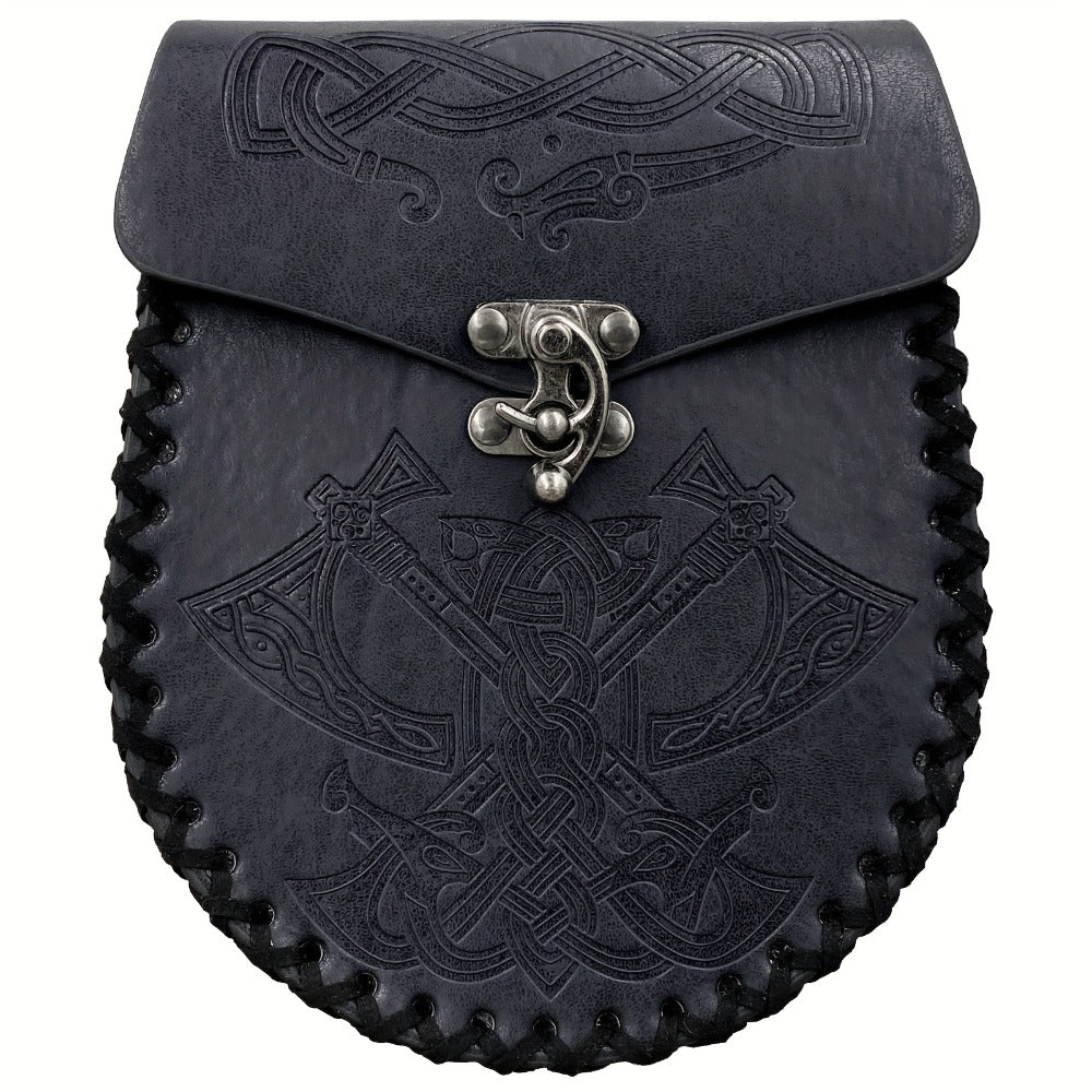 1pc Viking Medieval Style Embossed Waist Bag