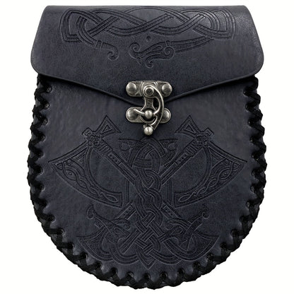1pc Viking Medieval Style Embossed Waist Bag