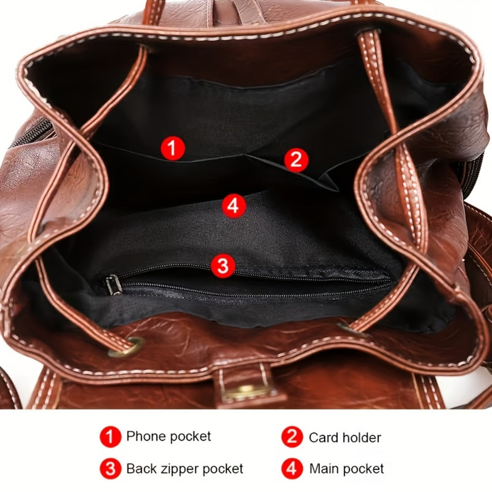 Backpack for Women – for School & Everyday Use, Retro Adjustable Strap Buckle Closure | Bag Vero – detail view 9