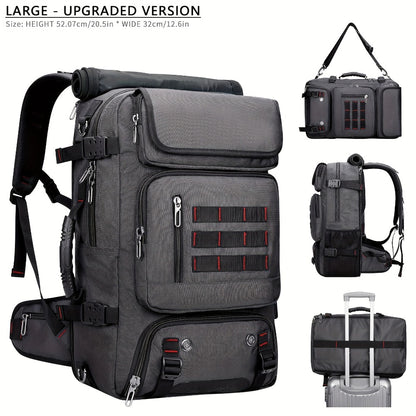 A Large Capacity Hiking Backpack, Suitable for Outdoor Camping, Mountain Climbing, And Long-Distance Travel. It Features Multiple Functions As a Handheld, Dual-Shoulder, Or Crossbody Sports Bag, Is Sturdy And Durable with a Shoe Pocket