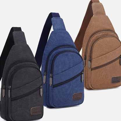 [Large Capacity Lightweight Sling Bag] Multipurpose Travel Sling Bag, Chest Bag, Canvas Crossbody Bag, Large Capacity Lightweight Bag For Men Everyday Use