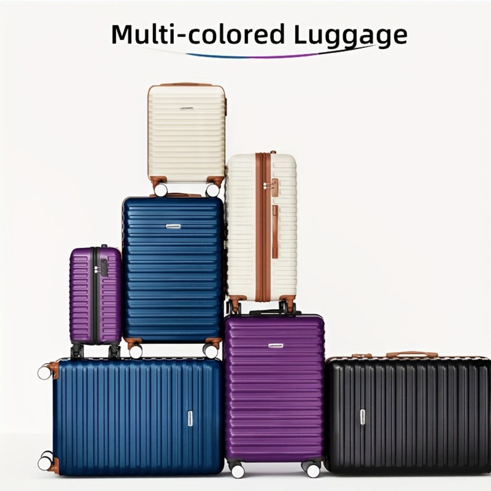 ABS Luggage 6pcs Set, Expandable Luggage Set (limited to 24 Inches&28 Inches), Luggage with Swivel Wheels, Large Capacity Family Travel Hard Shell Luggage, with TSA Lock, Portable, Handbag/18 Inches/20 Inches/24 Inches/28 Inches