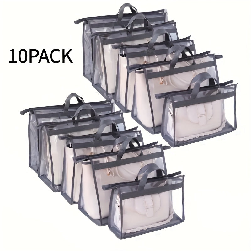 10pcs Portable Bag Dust Bag Household Wardrobe Hanging Transparent Bag Storage Bag Multi-Purpose Breathable Storage Bag
