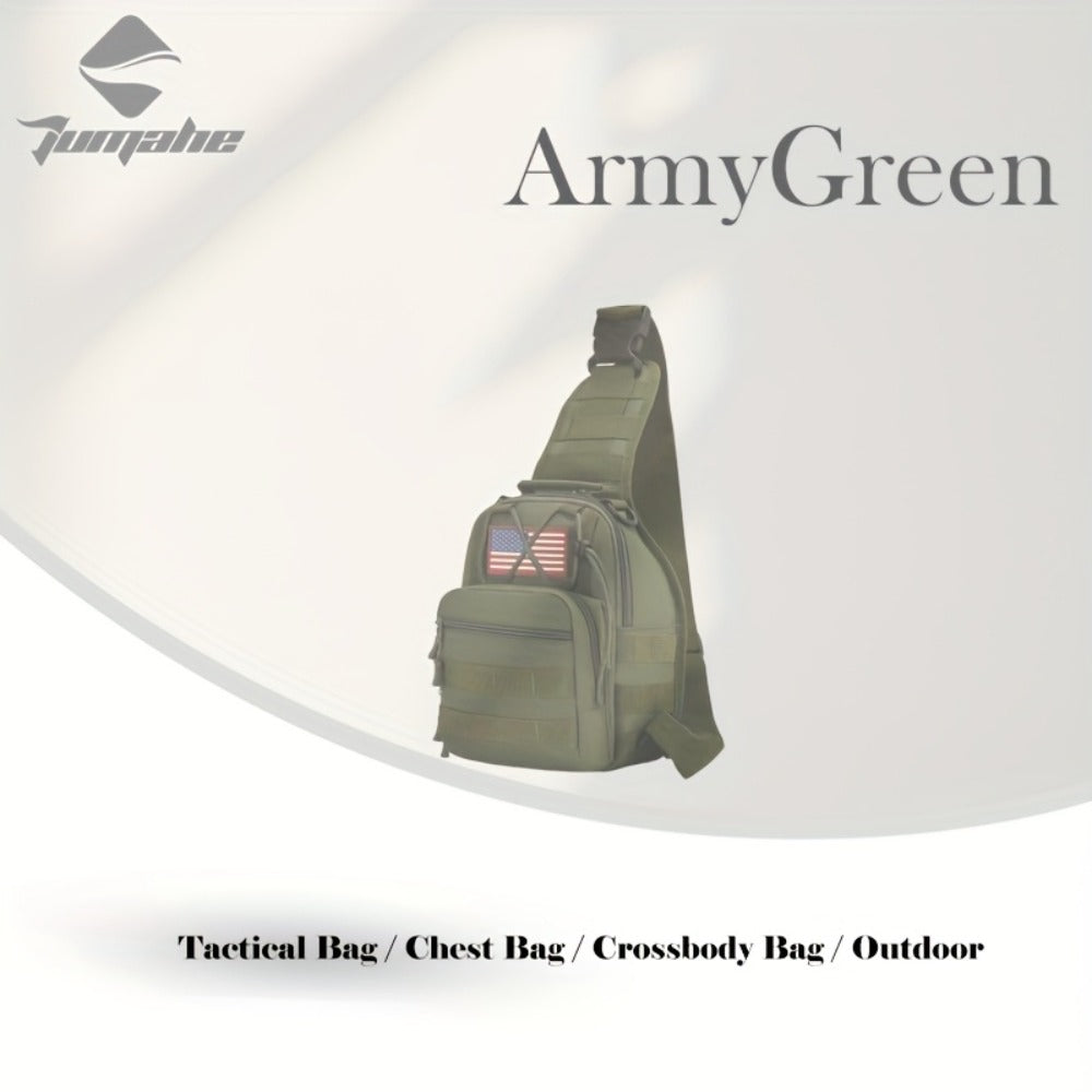 Tactical Chest Bag for Men Women - Digital Camo Design - Multiple Compartments & Molle System - Perfect for Outdoor, Hiking, Cycling, Enthusiasts - Small Items Carrier with US Flag Patch, Outdoor Gear, Hiking Accessories, Rugged Look, Sturdy Zipper, Highq