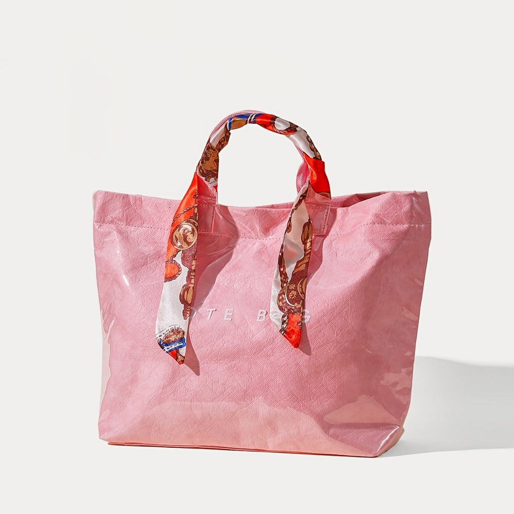 Tote Bag for Women – for Work, Large Plastic Stylish Letter Print | Bag Vero – detail view 18