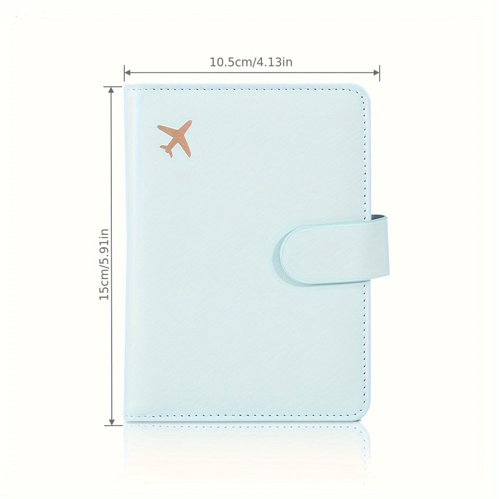 RFID Blocking -Theft Passport Holder Suitable for Women & Men - ic Closure Travel Wallet with Card Slots, Compact Passport Cover, -Skimming for Airports & Train Stations (Daily Use)