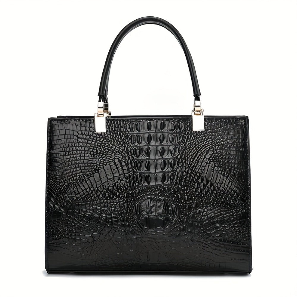 Atmospheric Alligator Pattern Female Steamed Bun Mother Bag 2pcs Fashion Large Capacity Handbag Purse