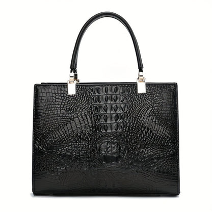 Atmospheric Alligator Pattern Female Steamed Bun Mother Bag 2pcs Fashion Large Capacity Handbag Purse