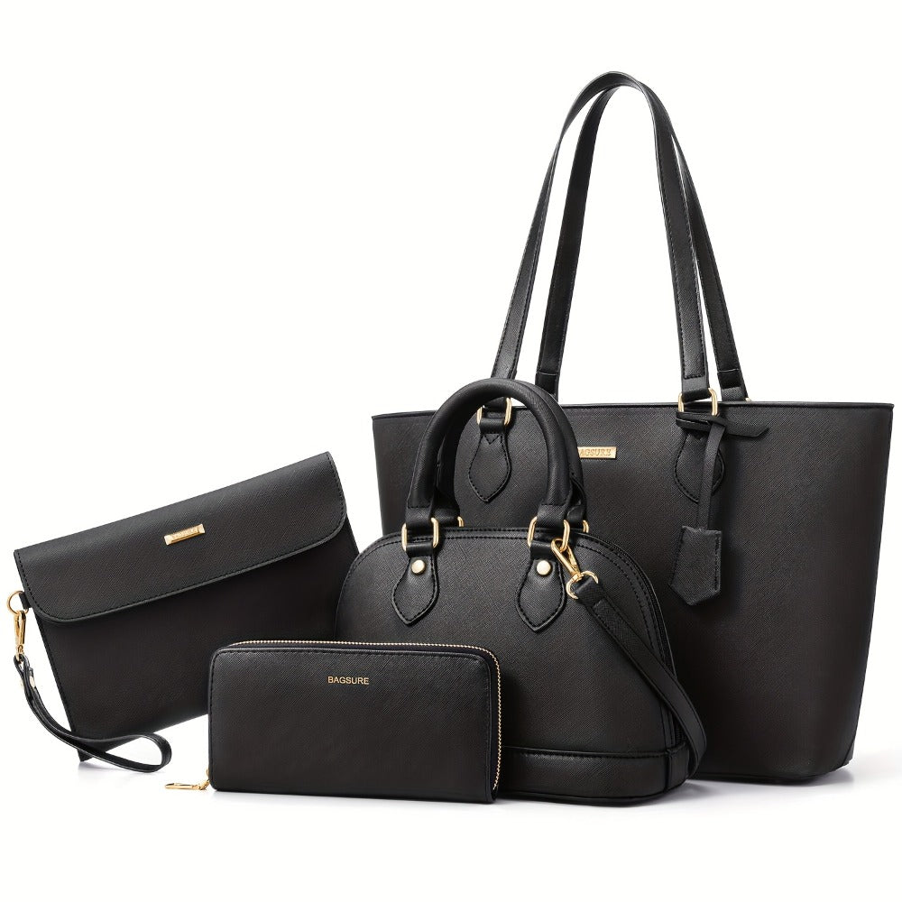 Set of 4 Stylish Handbags for Women, Including Purses, Wallets, Tote Bags, And Crossbody Bags, Perfect As a Valentine'S Day Gift for Ladies And