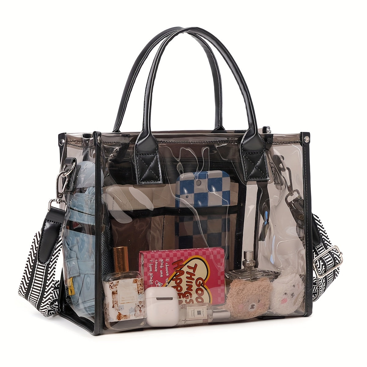 Stylish One-Shoulder Bag Made of PVC, Featuring a Solid Color And Ample Storage Space, Perfect for Casual Outings. This Women'S Easy Square Crossbody Bag Is Ideal for Stadium Concerts And Travel Makeup