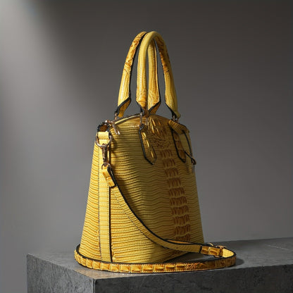 Women'S Work Handbag Featuring a Crocodile Design, a Spacious Crossover Style, And a High-End Fashionable Look. This Elegant Bag Includes a Detachable Shoulder Strap And a Secure Zipper, Making It a Perfect Gift for Christmas Or Thanksgiving