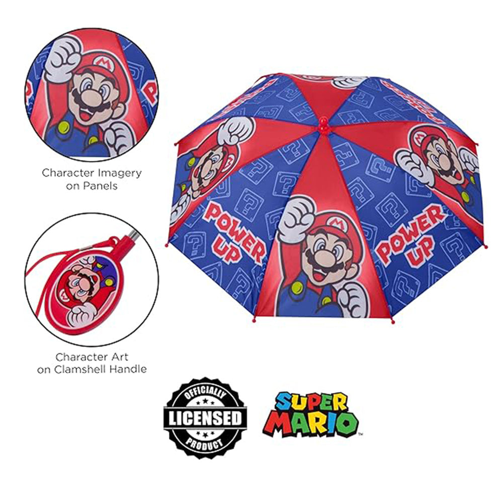 Nintendo Kids Umbrella And Slicker, Super Mario Boys Rain Wear Set, For Ages 4-7