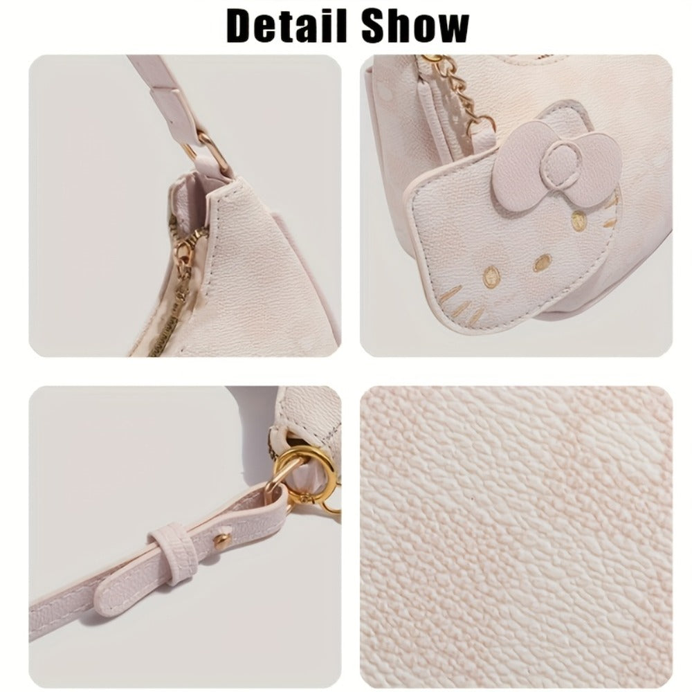 Sanrio Hello Kitty Easy Ruffled Bag - Korean Version Crossbody Bag - Suitable for Parties, Commuting, And Street Style - Valentine'S Day Gift And Must-Have for Fashionable Girlfriends at Birthday Parties