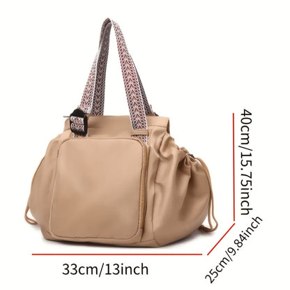 Trendy Style, Fitness Bag with Large Capacity, Expandable Shoulder Tote Bag, Women's Fashionable Backpack Multifunctional Fitness Bag, Multiple Color Options, Blue, Black, Brown, White, Khaki