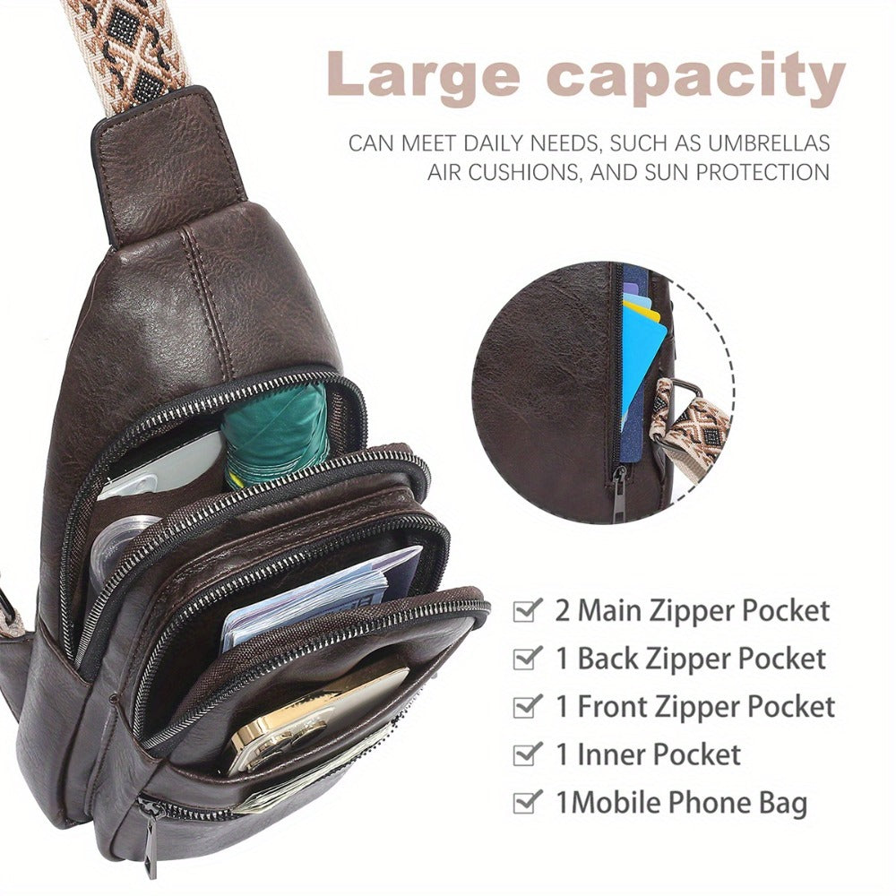 Stylish Crossbody Bag for Women - Multi-Functional Solid Hue - Ideal Chest Bag for Everyday Use, Casual Events & Travel - Lightweight & Comfortable Women'S Sling Shoulder Bag