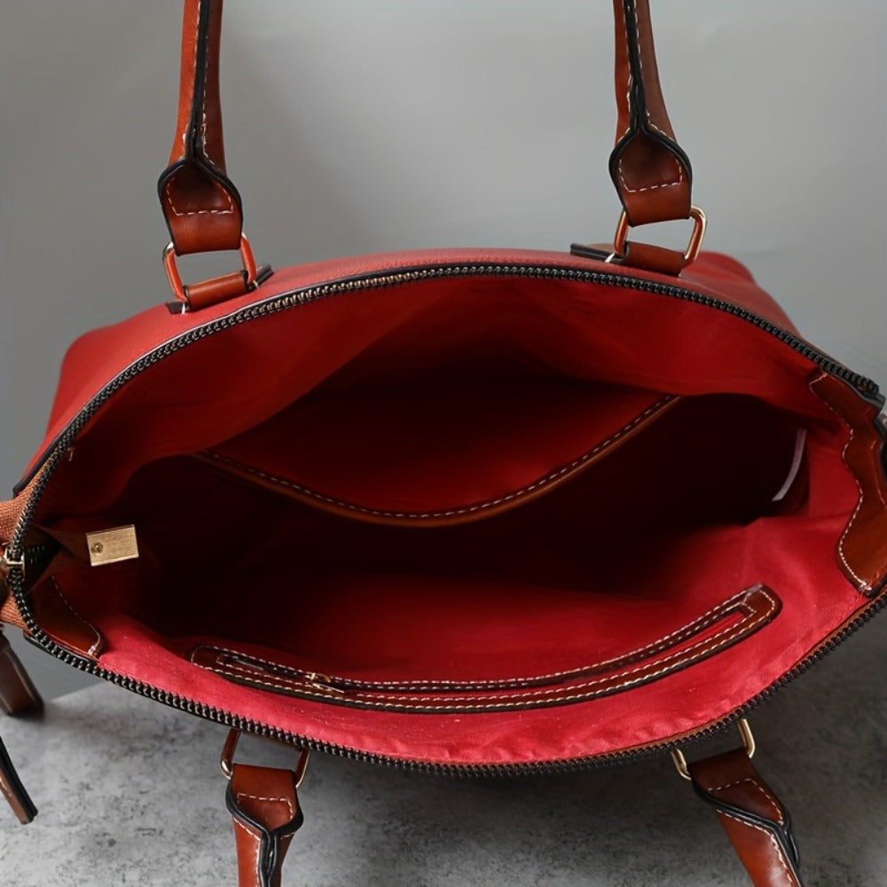 Crossbody Bag for Women – Textured Satchel Vintage Western Colorblock | Bag Vero – detail view 3