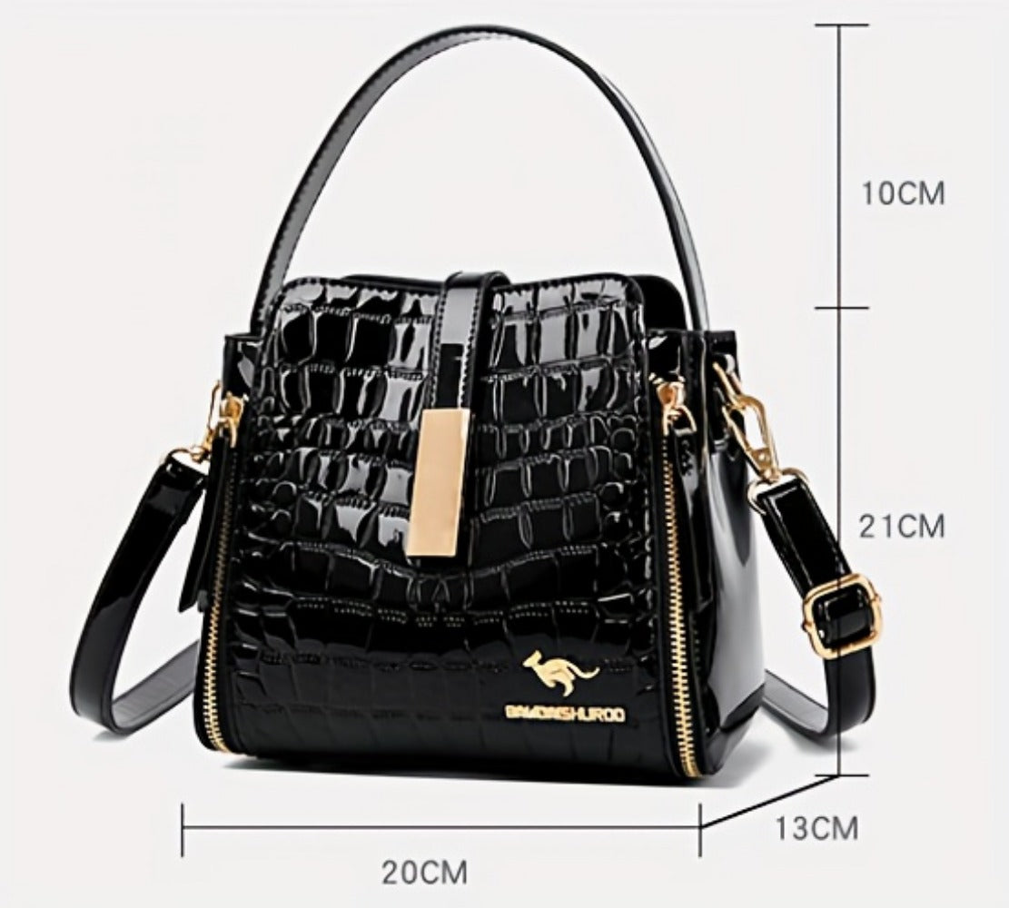 Crossbody Bag for Women – Crocodile Pattern Bucket Multi Functional | Bag Vero – detail view 10