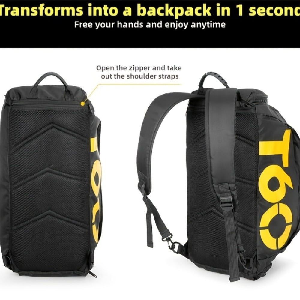Women's Lightweight Large-Capacity Sports Travel Gym Bag, Durable Nylon Hand-Carry Gym and Business Luggage, Multi-Compartment Design, for Weekend Short Trips, a Combination of a T60 Gym Bag and Crossbody Bag, Local Warehouse