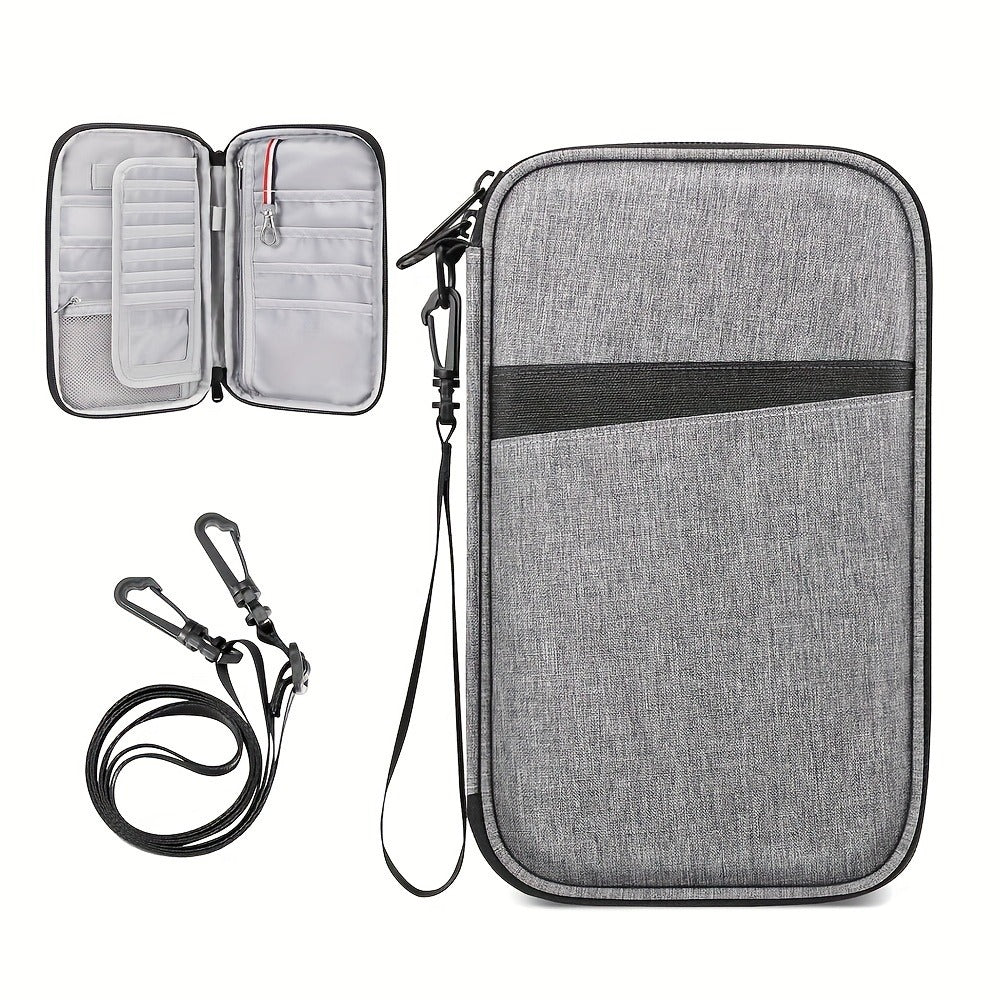 Travel Passport Holder for Family, RFID Large Travel Passport Wallet For 6 People, Passport Cover Case Book Travel Document Organizer with Zipper Pocket
