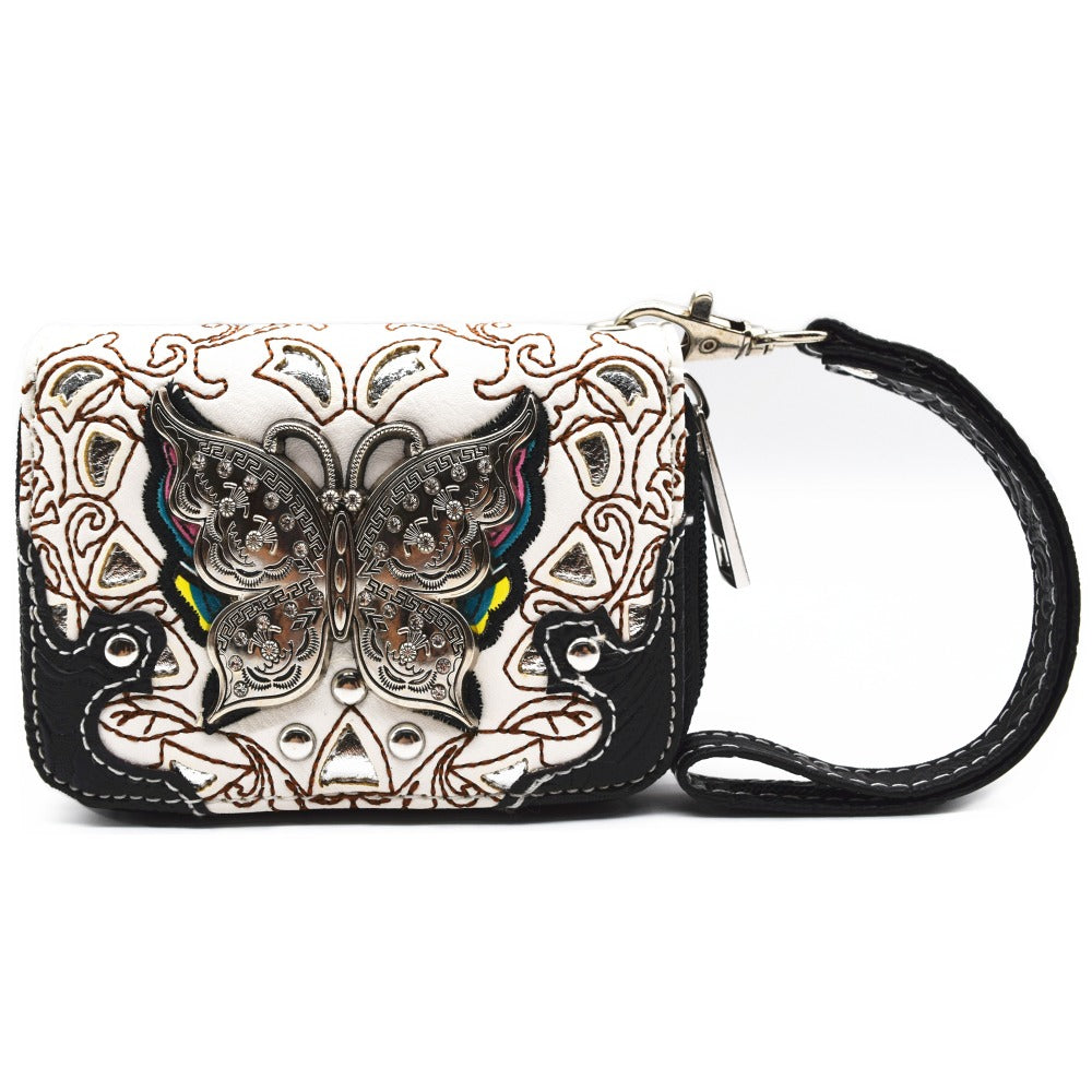 Modern Ladies' Butterfly Flower Women's Crossbody Bag, Equipped with Adjustable Shoulder Straps and Mini Wallet Set, Suitable for Daily Commuting