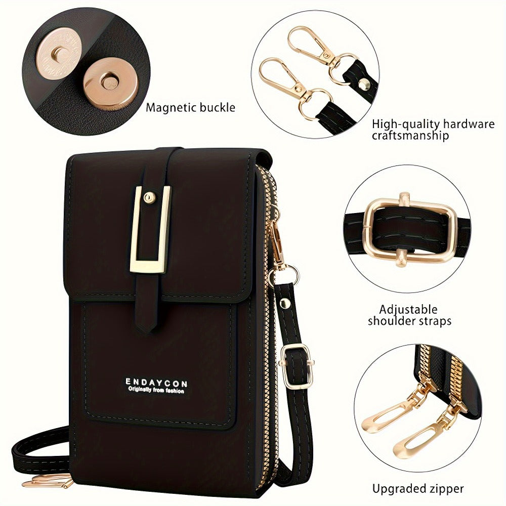 Women'S Fashion Transparent Mobile Phone Bag Coin Wallet - Adjustable Shoulder Straps, Zipper Pocket, Versatile Transparent Mini Wallet Mobile Phone Bag - Daily Use And Perfect Gift
