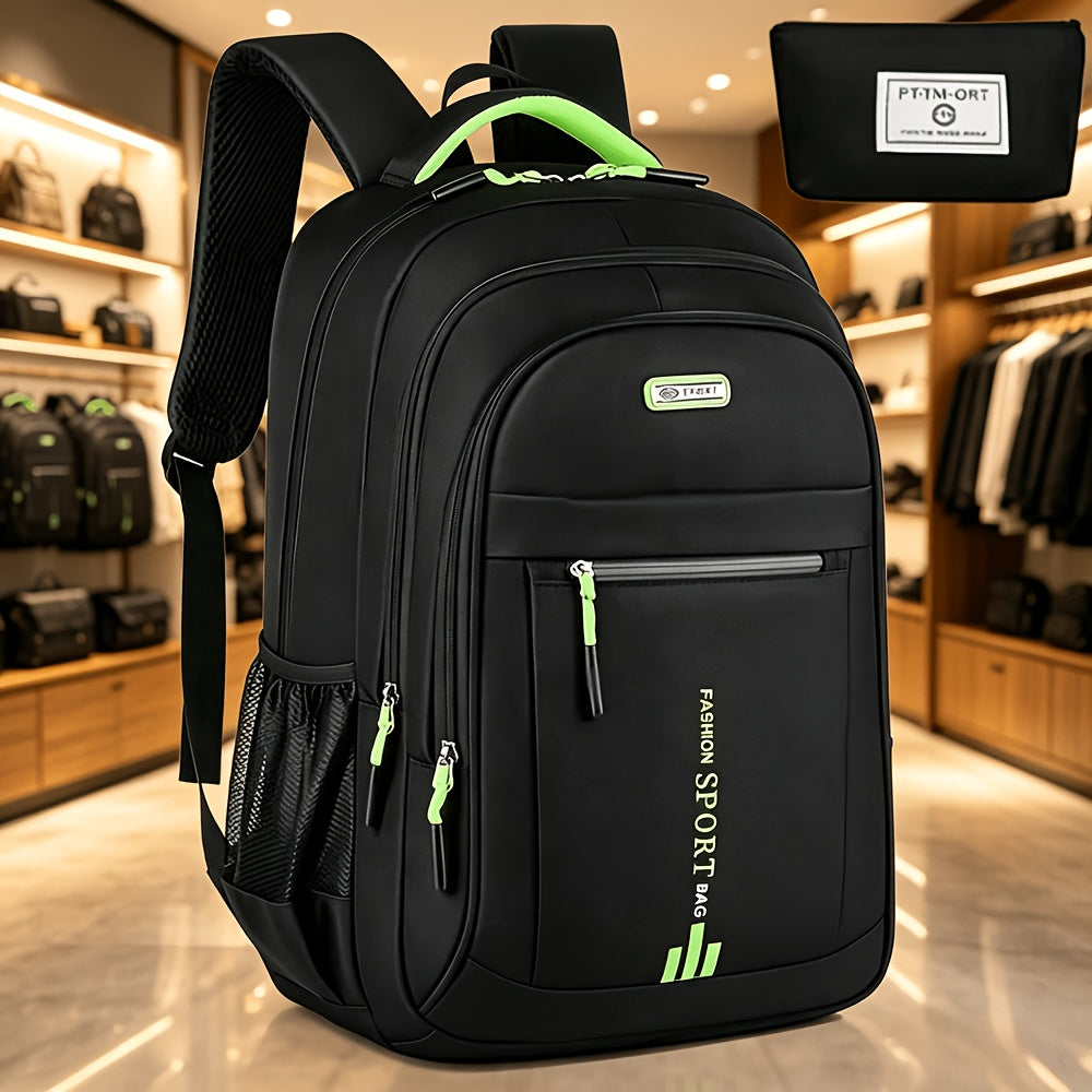 [2pcs College Backpack] 2pcs New Fashion College Student Backpack, Suitable for Middle School And High School Students, College Students, Men's Large-Capacity Minimalist Laptop Backpack
