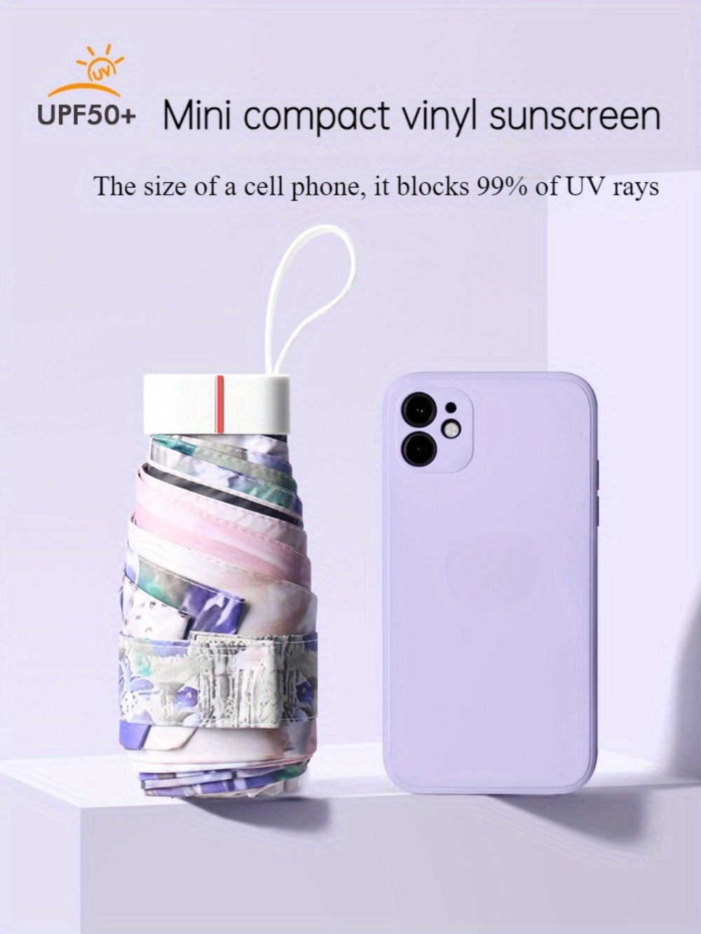 Digital Print Flat Portable Pocket Umbrella