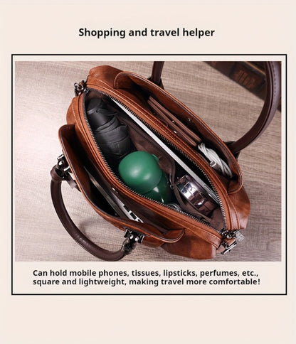 Women's Retro Flower Embossed Tote Bag, Gradual Change of Color, Large-Capacity Satchel Hand Bag, Suitable for Commuting and Gathering