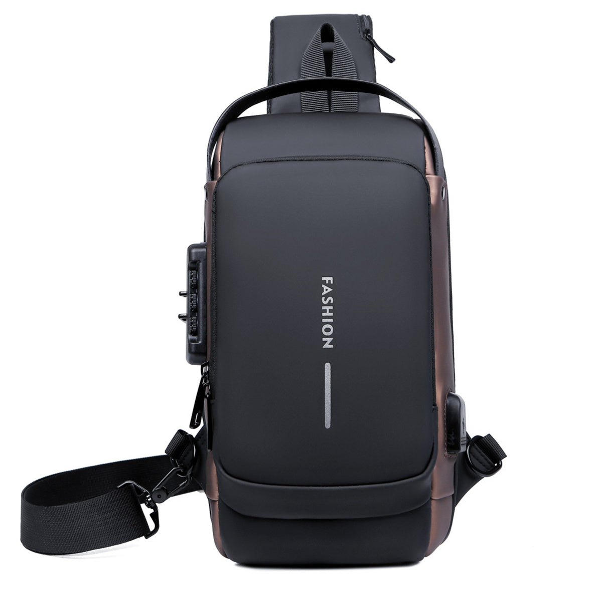 Waterproof Oxford Cloth Shoulder Bag Chest Bag Crossbody Sports Backpack Password Lock Anti-theft Suitable For Outdoor Waybill Daily Travel