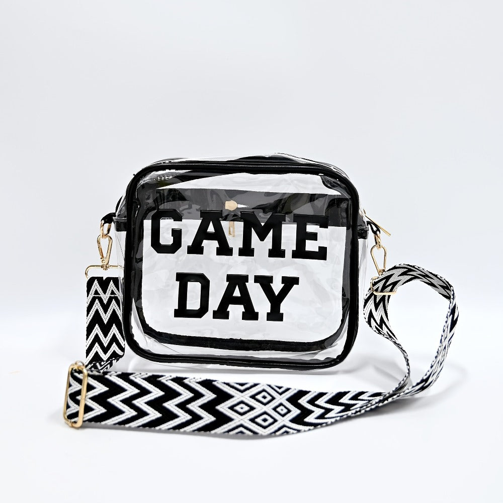 2026 Exclusive New Arrival, Game Day Clear Bag For Stadium Events With Letter Patches Stadium Approved Clear Crossbody Purse For Concerts Sports Events, Perfect For Football Fans