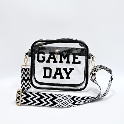 2026 Exclusive New Arrival, Game Day Clear Bag For Stadium Events With Letter Patches Stadium Approved Clear Crossbody Purse For Concerts Sports Events, Perfect For Football Fans