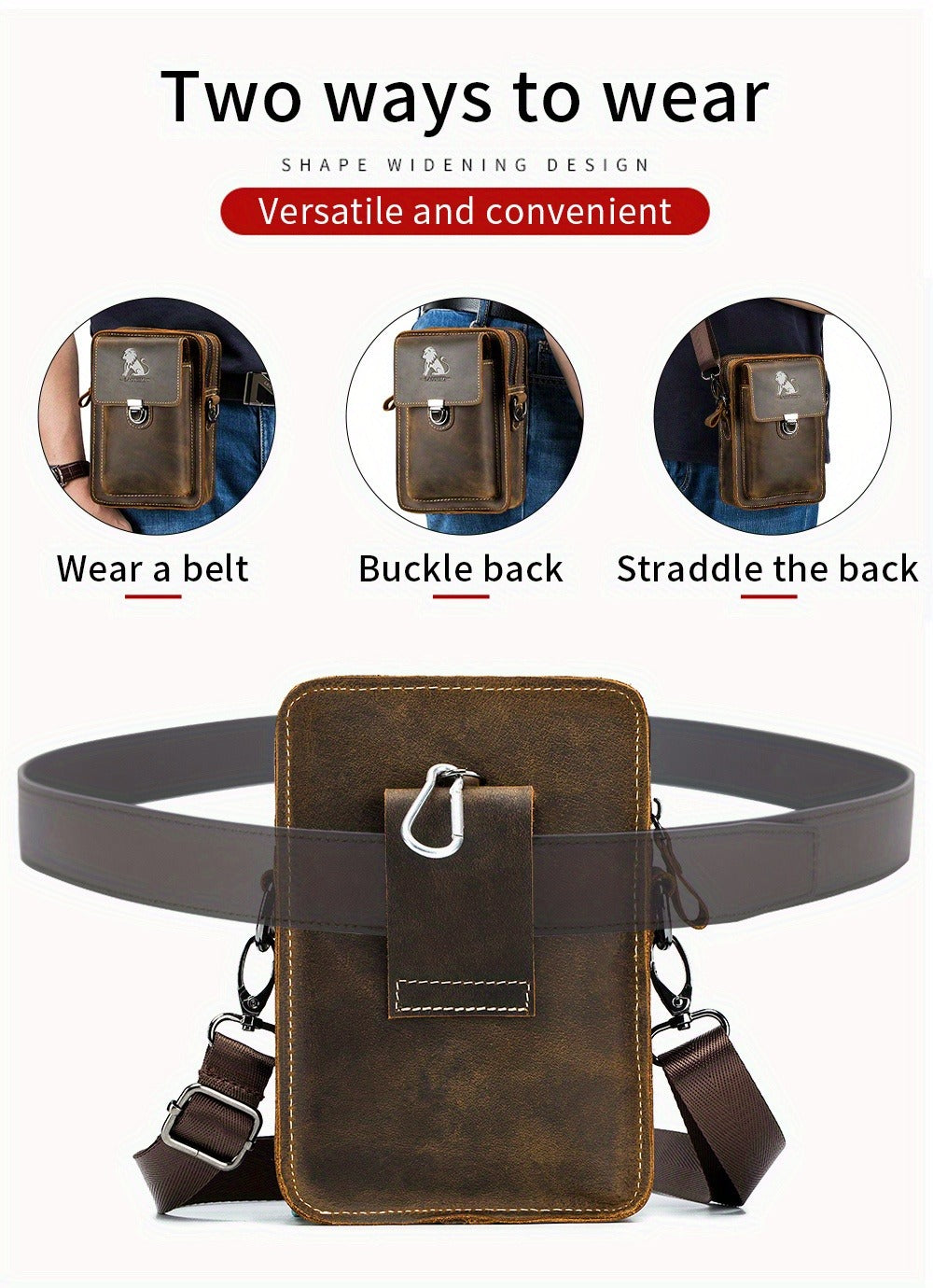 Waist Bag – Genuine Leather, Genuine Leather Waist Vintage Cowhide | Bag Vero – detail view 14