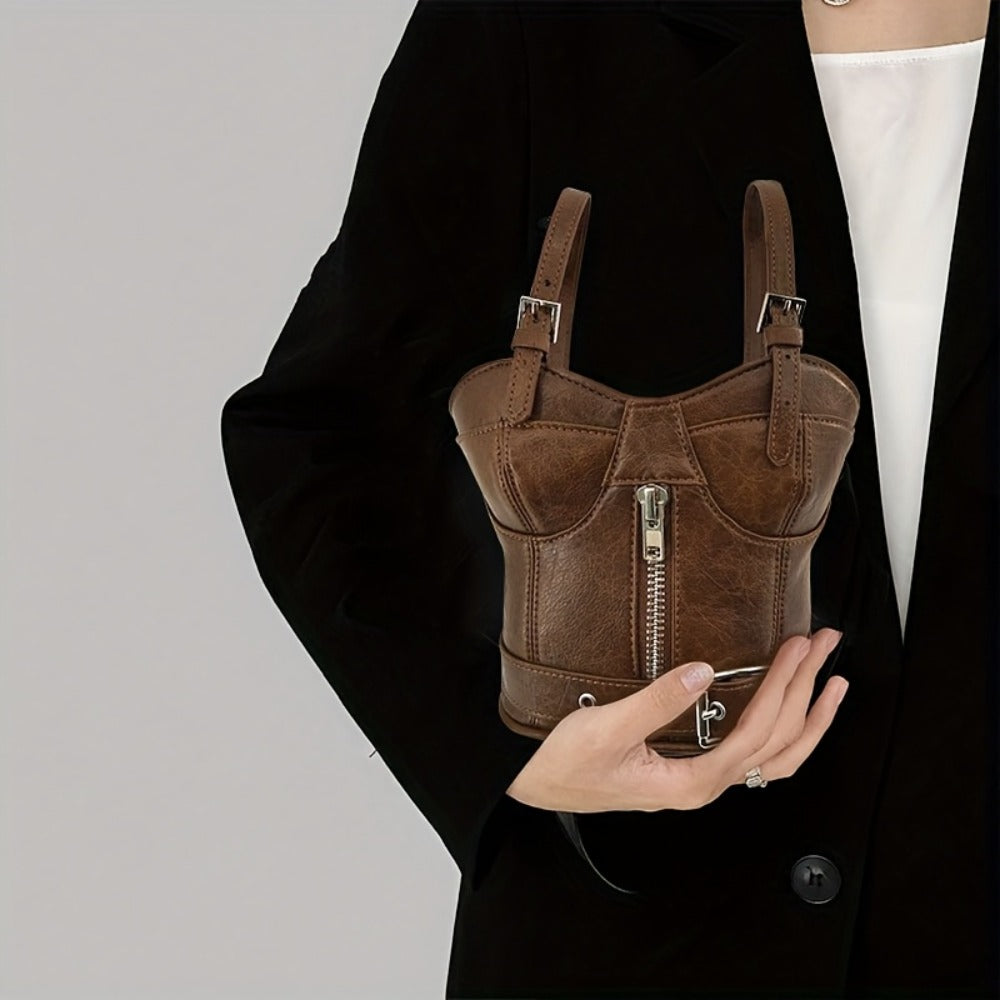 Hot Hot Bags in Europe And America, Fashion Trend Designer Catwalk Handbags, Dark Punk Zipper Bags, Creative Shape Small Bags, Hand-Carrying Coin Wallets, Factory Supplies, High Quality