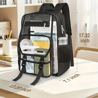 Travel Backpack – PVC, Clear, Transparent, Large Capacity | Bag Vero – detail view 7