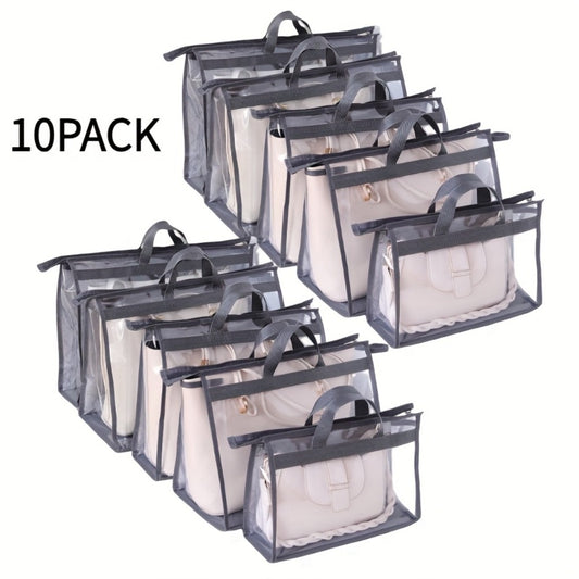 10pcs Portable Bag Dust Bag Household Wardrobe Hanging Transparent Bag Storage Bag Multi-purpose Breathable Storage Bag