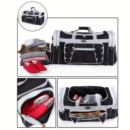 19.02gal Large Luggage Duffle Bag Foldable Lightweight Weekender Travel Bag Multi-Functional Carry Bag for Men Women