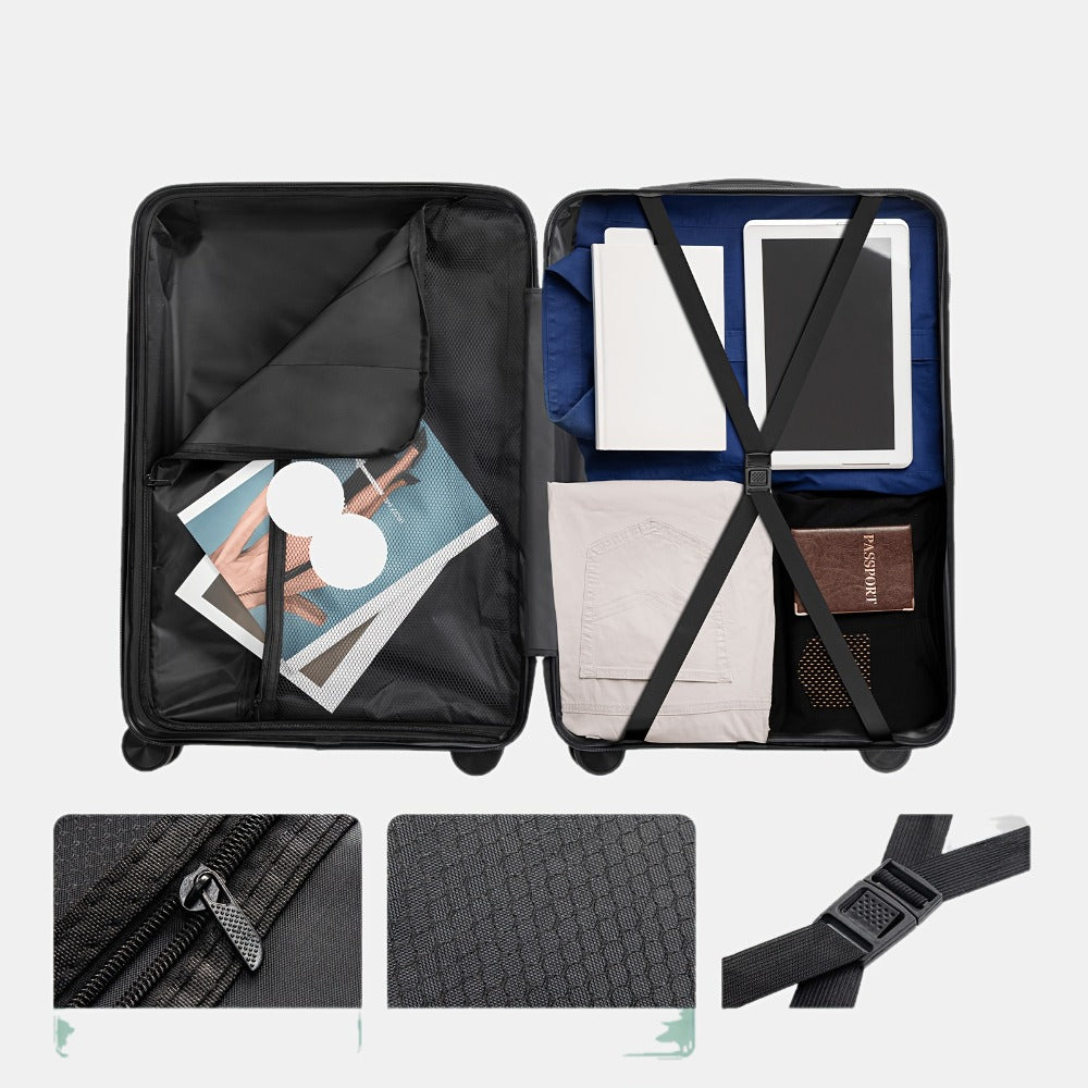 Luggage, 1pc PP Durable Suitcase with Spinner Wheels, Hard Shell Lightweight Luggage, Large Checked Travel Suitcases, 20/ 24/ 28 Inch, for Short Trips, Returning to School, Business Trips, Gift