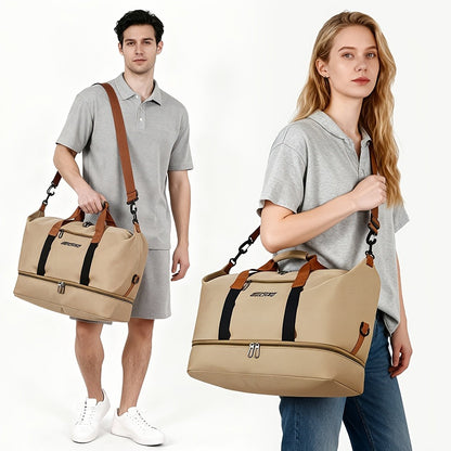 Travel Duffel Bag with Luggage Handle Strap, Multi-Purpose Gym Workout Bag for Men Women, Portable Weekender Bag for Business Trip