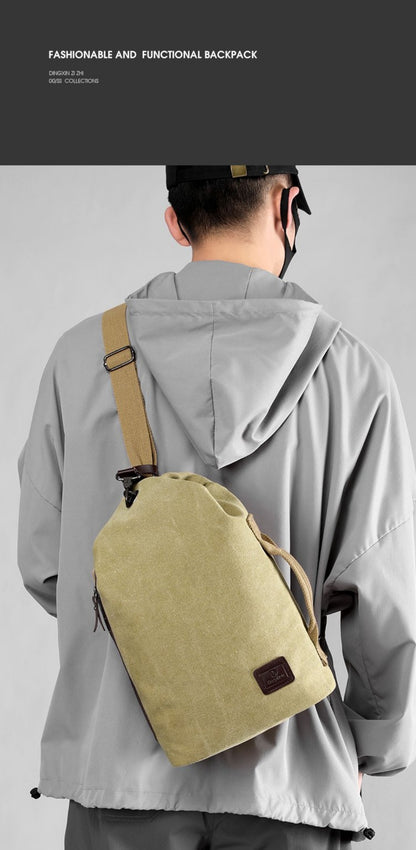 Men's Crossbody Bag – Canvas, Large Capacity, for Travel & Work | Bag Vero – detail view 20