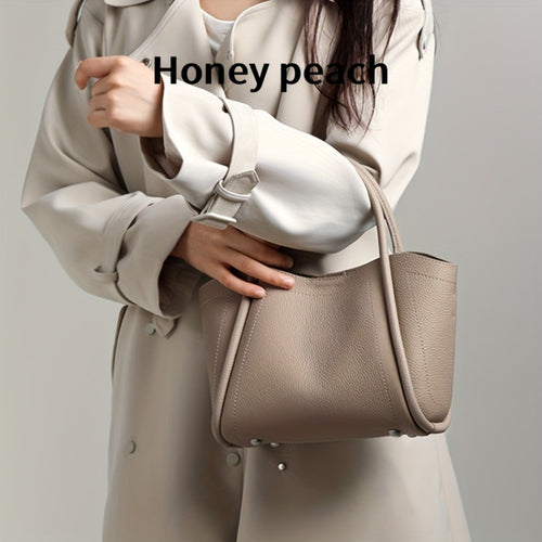 Cowhide Leather Vegetable Basket Bag New Luxury Leather Niche Design Shoulder Bag Crossbody Tote