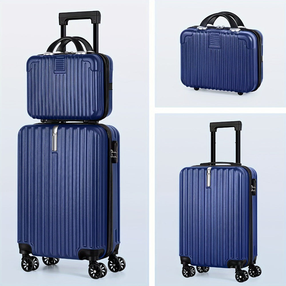 Carry On Luggage 20 Inch Suitcase Set 2 Piece With 14" Cosmetic Case, Hardside Carry On Suitcase 22x14x9 Airline Approved With Combination Lock & Spinner Wheels (20-Inch, rose Golden )