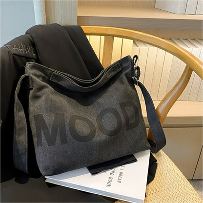 Large-Capacity Canvas Bag with a Easy And Versatile Design, Suitable for Students, Featuring a One-Shoulder Crossbody Style