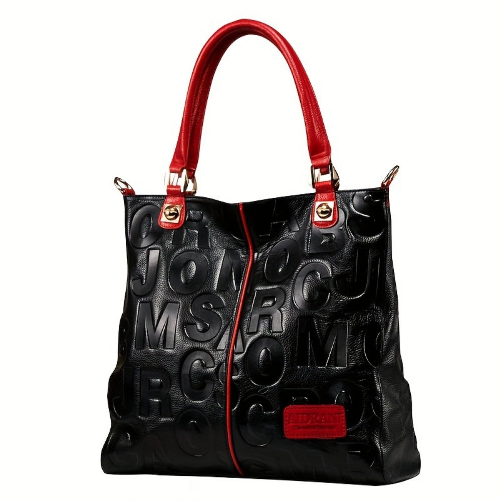 Crossbody Bag for Women – Genuine Leather, Genuine Leather Motorcycle Cowhide Geometric | Bag Vero – detail view 3