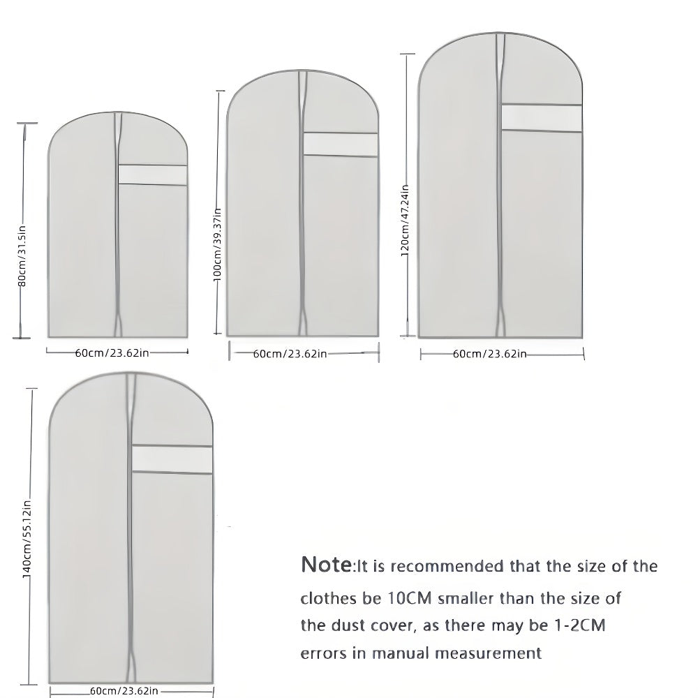5pcs Black Washable Suit Covers with Transparent Windows, Suitable for Cabin Storage, Washable Suit Covers, Shirts, Suits, Dresses, Suit Dust Bags with Windows for Cabin Storage