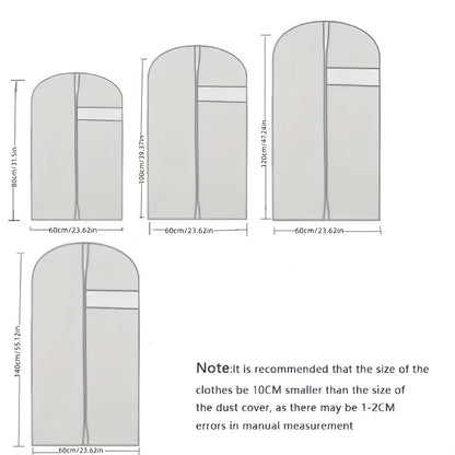 5pcs Black Washable Suit Covers with Transparent Windows, Suitable for Cabin Storage, Washable Suit Covers, Shirts, Suits, Dresses, Suit Dust Bags with Windows for Cabin Storage