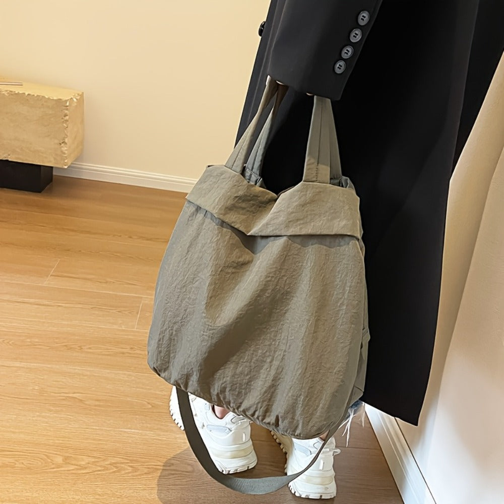 [Stylish Casual Nylon Bag] Stylish Casual Nylon Bag Lightweight Large-Capacity Nylon Shoulder Bag - Women's Stylish Casual Crossbody Bag for College And High School Students - Everyday Commuting Tote Bag