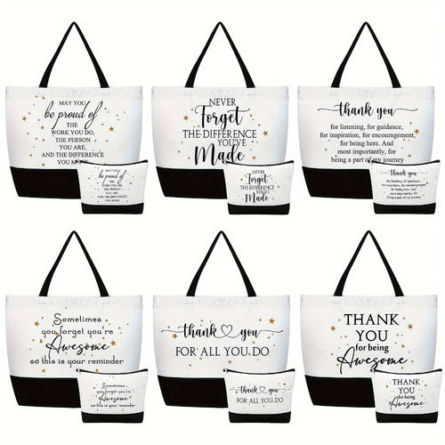 24pcs Bulk Pack 24pcs Tote Bags Suitable for Women Coworkers Employee Appreciation Gifts, Teacher Staff Thank You Gifts, Zipper Closure Makeup Bags with Zipper Closure, Bulk Bulk Tote Bags for Office Supplies