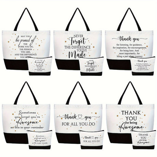 24pcs Bulk Pack 24pcs Tote Bags Suitable for Women Coworkers Employee Appreciation Gifts, Teacher Staff Thank You Gifts, Zipper Closure Makeup Bags with Zipper Closure, Bulk Bulk Tote Bags for Office Supplies