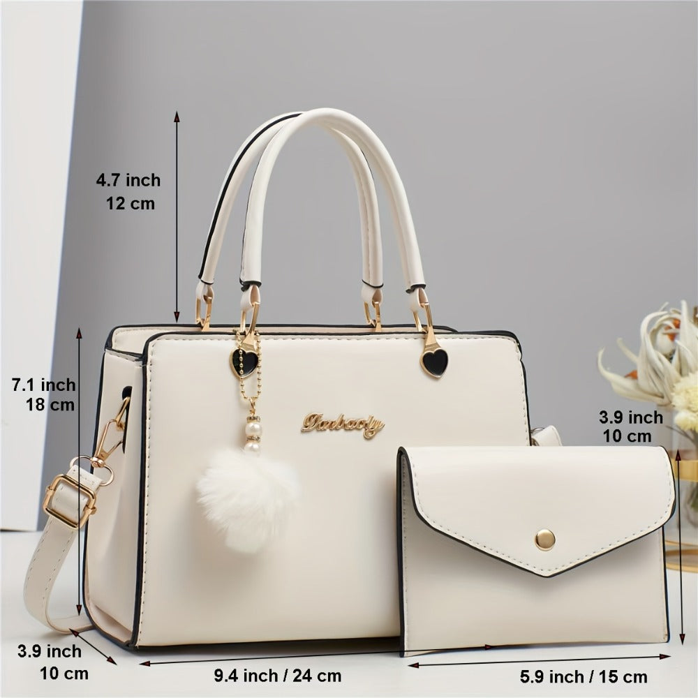 Small Purses And Handbags for Women Fashion Tote Bag Shoulder Bag Top Handle Satchel Purse Set 2pcs